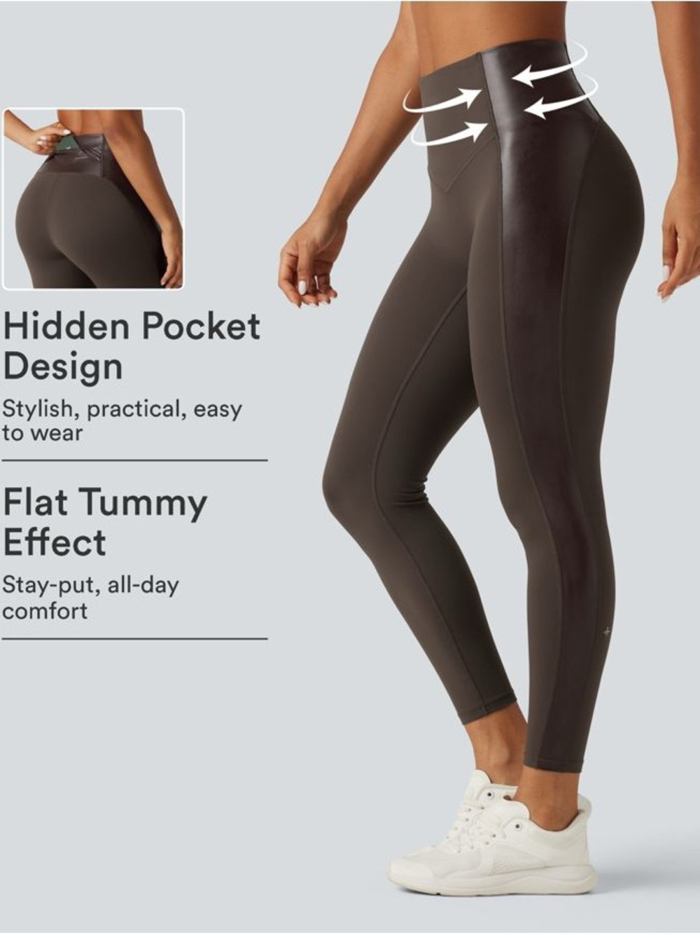 Halara Halara UltraSculpt™ High Waisted Stretchy PU Tummy Control Yoga